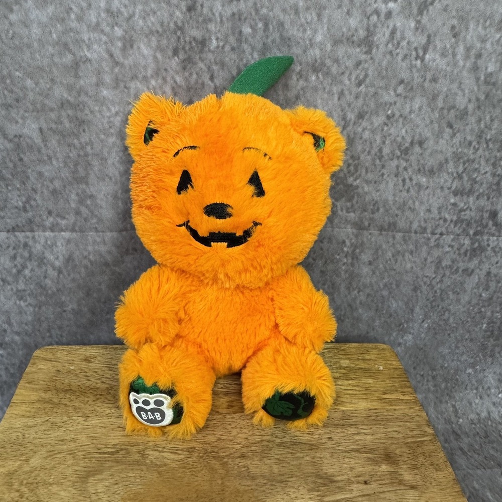 Build a Bear Orange Halloween Pumpkin Buddy Smallfry Jack O Lantern 7" Fall